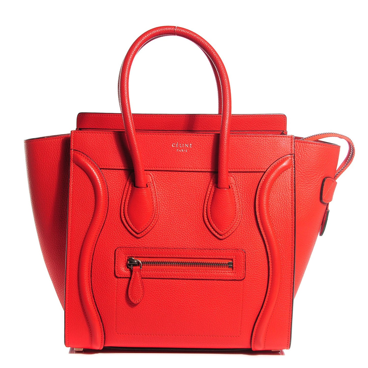 Drummed Calfskin Micro Luggage Vermillion
