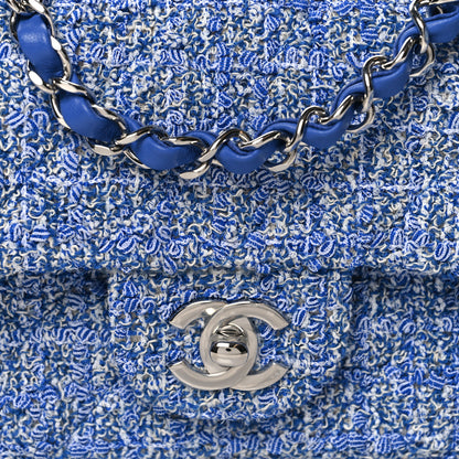 Chanel Tweed Quilted Mini Rectangular Flap Blue White 8 of 12