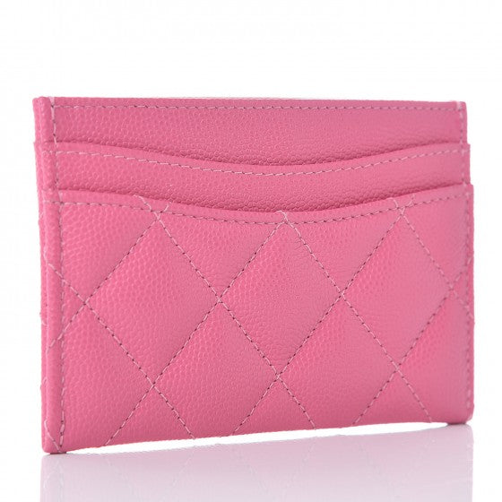 Chanel Caviar Quilted Card Holder Pink 3 of 9