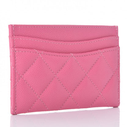 Chanel Caviar Quilted Card Holder Pink 3 of 9