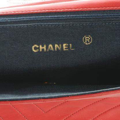 Chanel Lambskin Chevron Flap Red 6 of 7