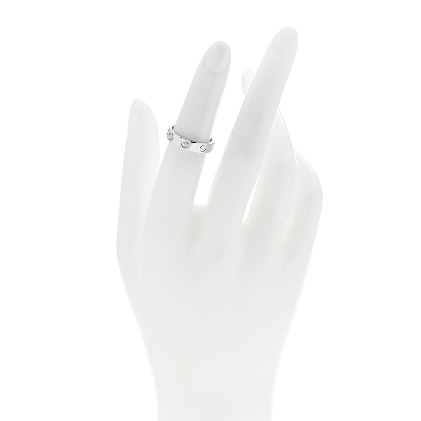 18K White Gold Diamond 4mm LOVE Wedding Band Ring 48 4.5