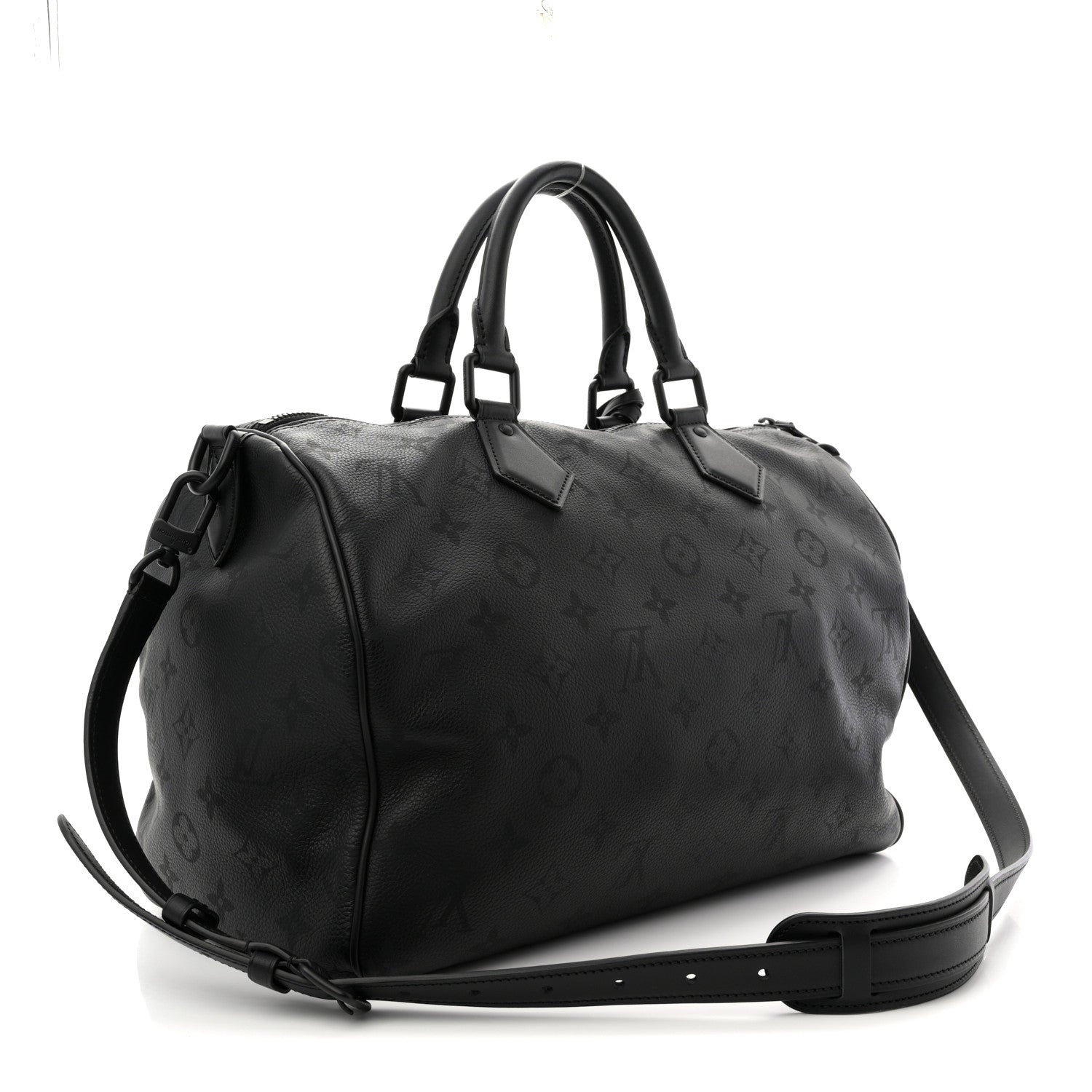 Louis Vuitton Calfskin Monogram Speedy P9 Bandouliere 40 Ultra Black 4 of 18