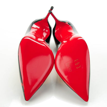 Christian Louboutin Patent Pollock Pigalle Follies 100 Pumps 38.5 Black Red 6 of 7