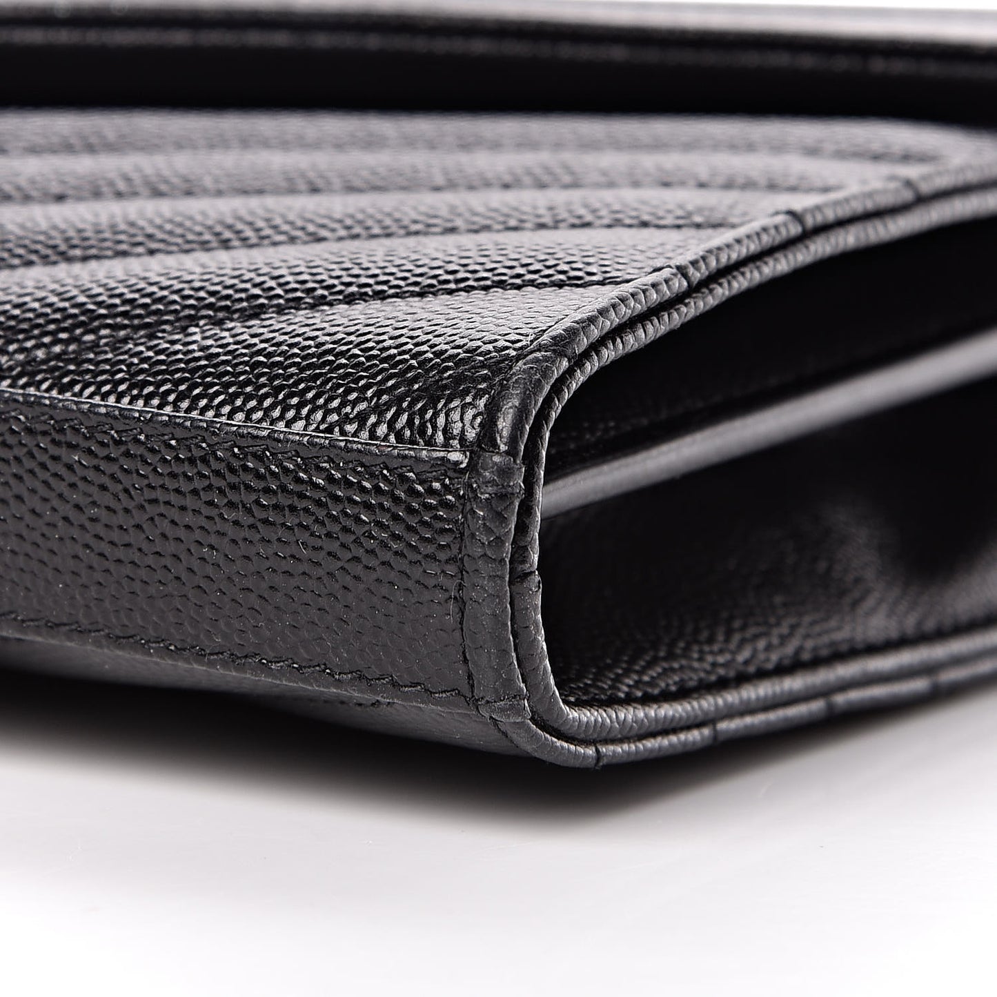 Grain De Poudre Matelasse Chevron Monogram Chain Wallet Black