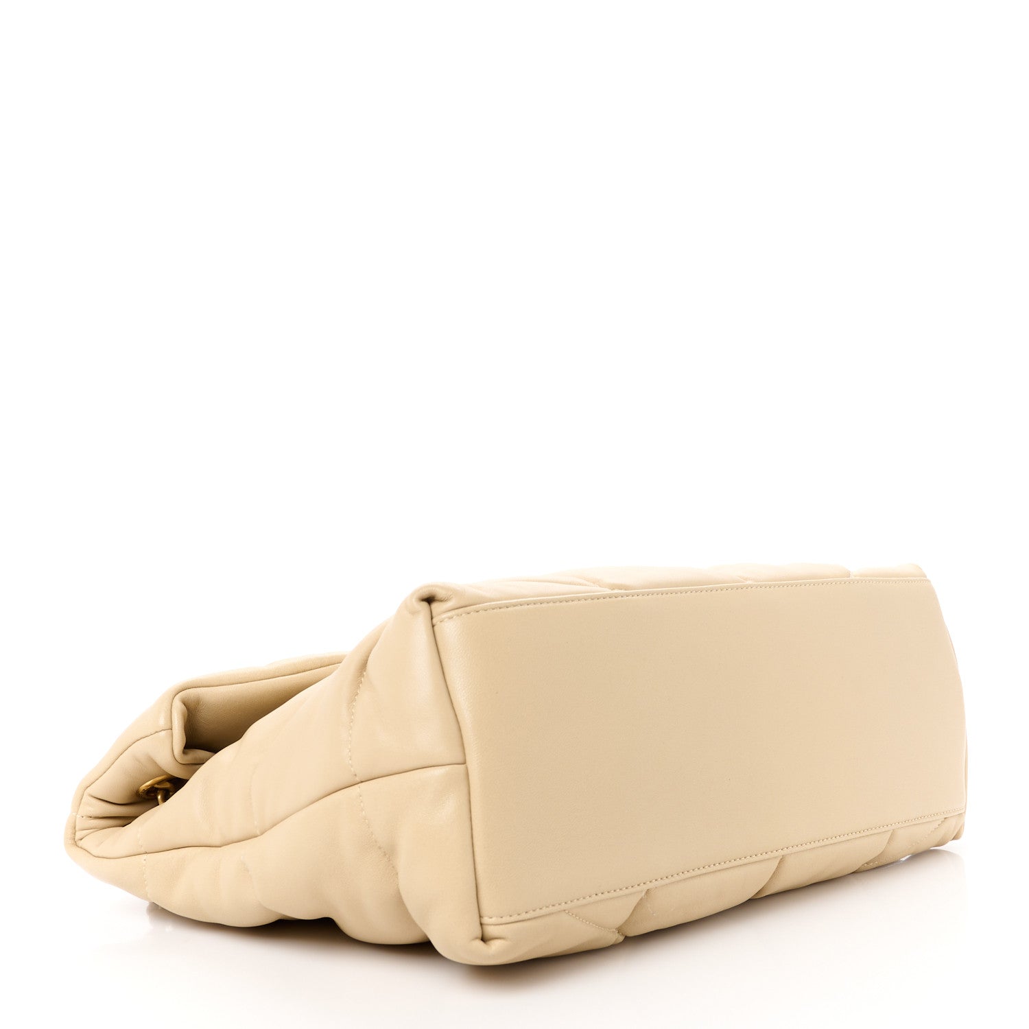 Saint Laurent Lambskin Quilted Medium Loulou Puffer Monogram Chain Satchel Dark Beige 3 of 10