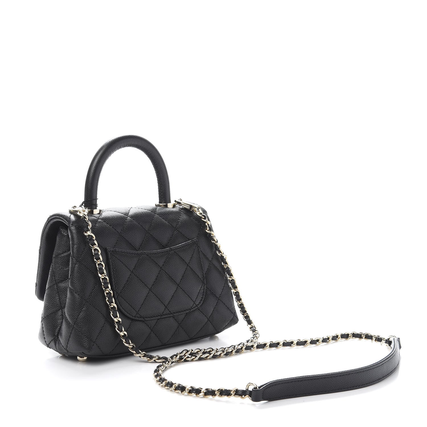 Chanel Caviar Quilted Extra Mini Coco Handle Flap Black 3 of 10