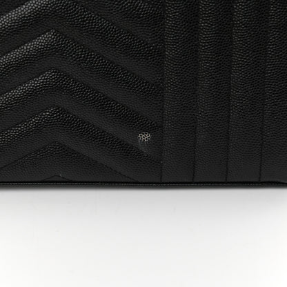 Saint Laurent Grain De Poudre Mixed Matelasse Triquilt Monogram Chain Wallet Black 21 of 23