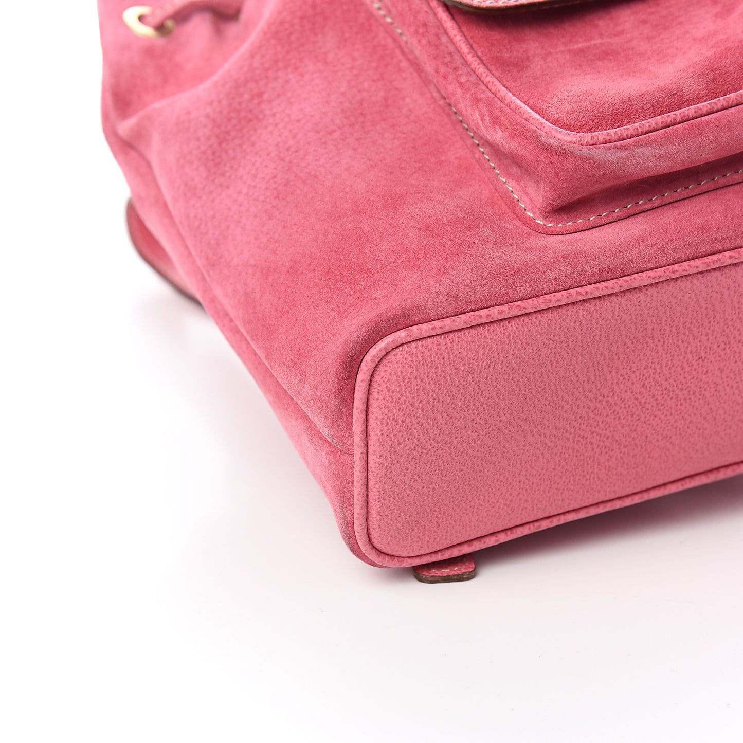 Suede Bamboo Backpack Pink