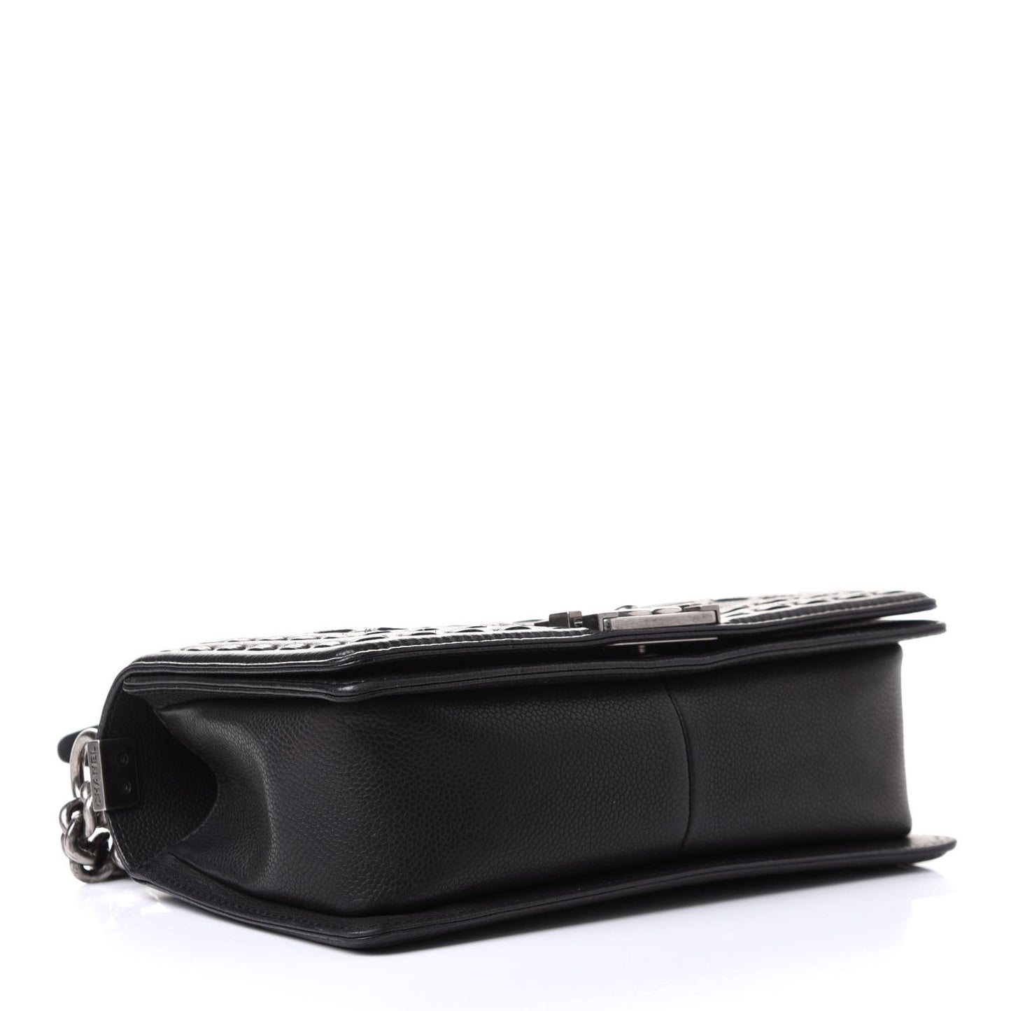 Caviar Stitched Medium Boy Flap Black