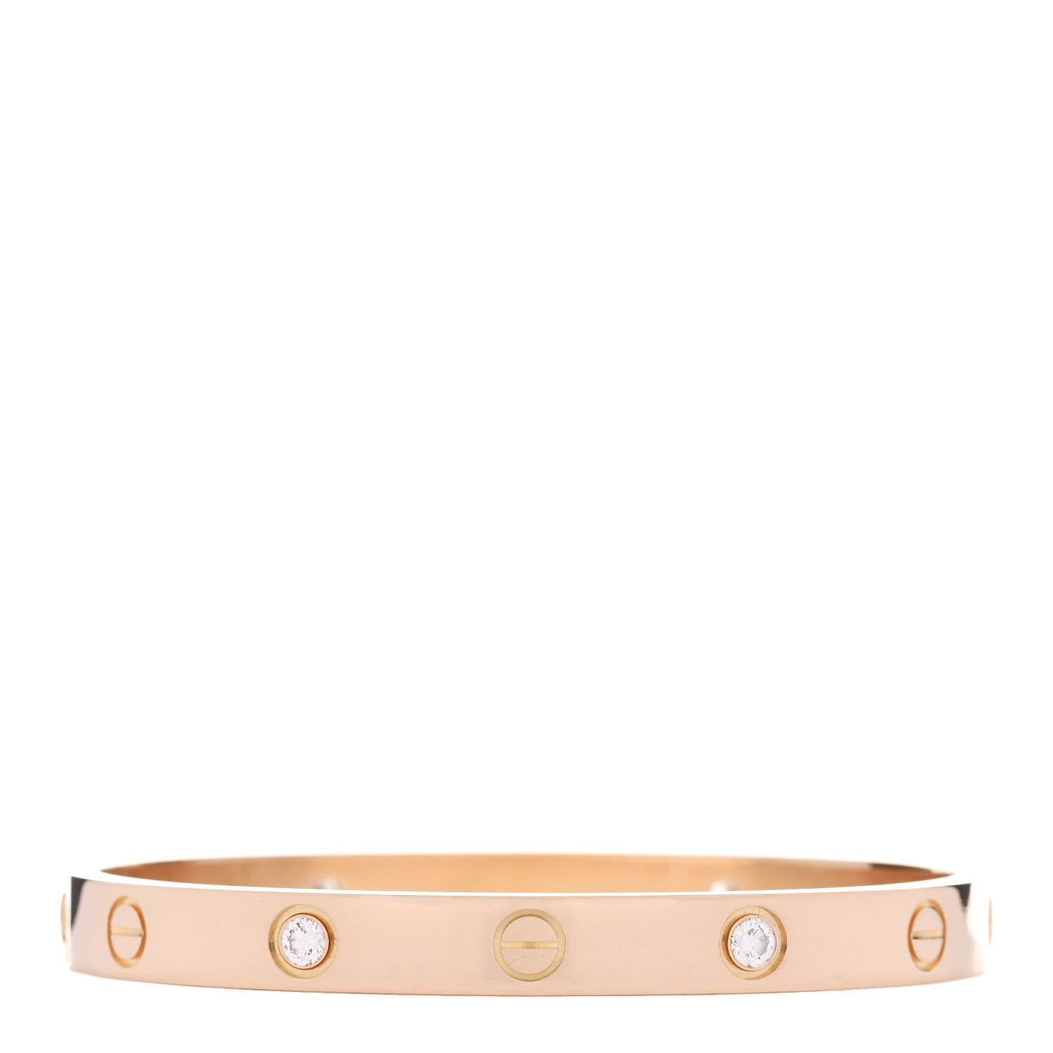 Cartier 18K Pink Gold 4 Diamond LOVE Bracelet 16 3 of 9