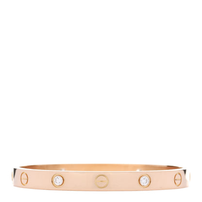 Cartier 18K Pink Gold 4 Diamond LOVE Bracelet 16 3 of 9