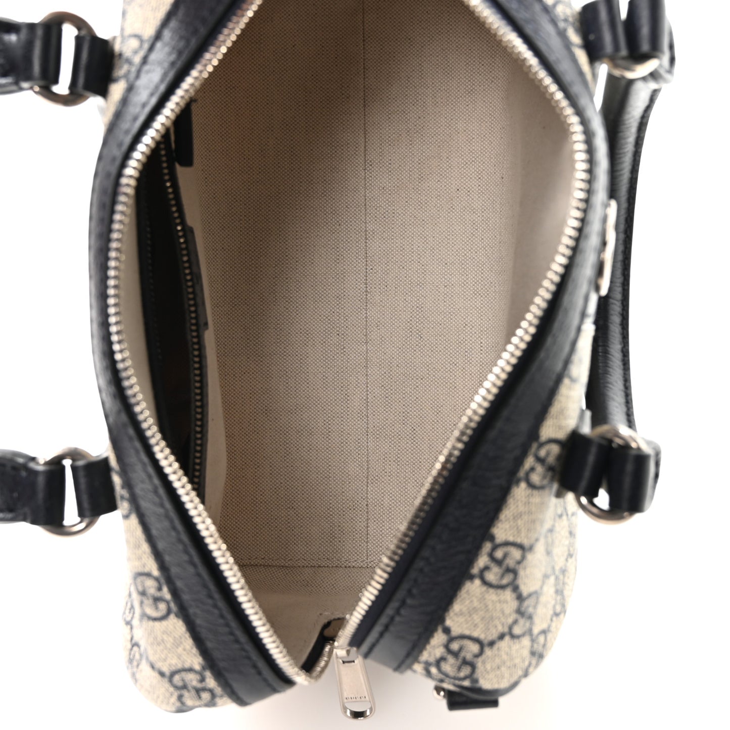 GG Supreme Monogram Web Small Ophidia Top Handle Bag Beige Blue