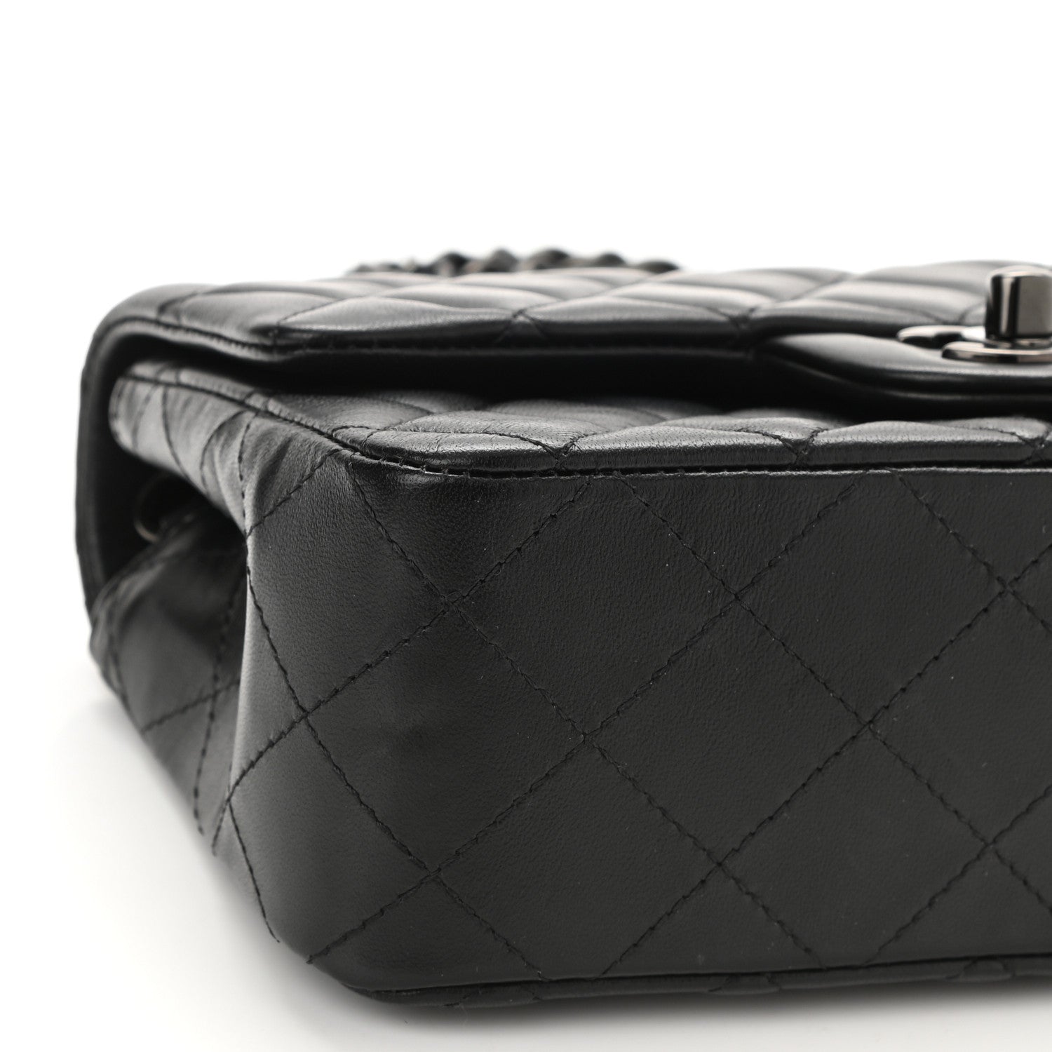 Chanel Lambskin Quilted Mini Rectangular Flap So Black 9 of 11