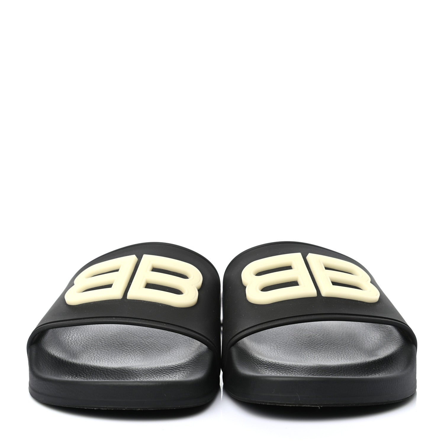 Balenciaga Rubber Womens BB Pool Slide Sandals 38 Black 2 of 7