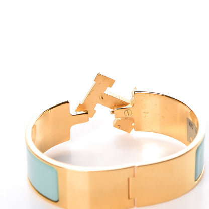 Hermes Enamel Wide Clic Clac H Bracelet GM Lagon 4 of 8