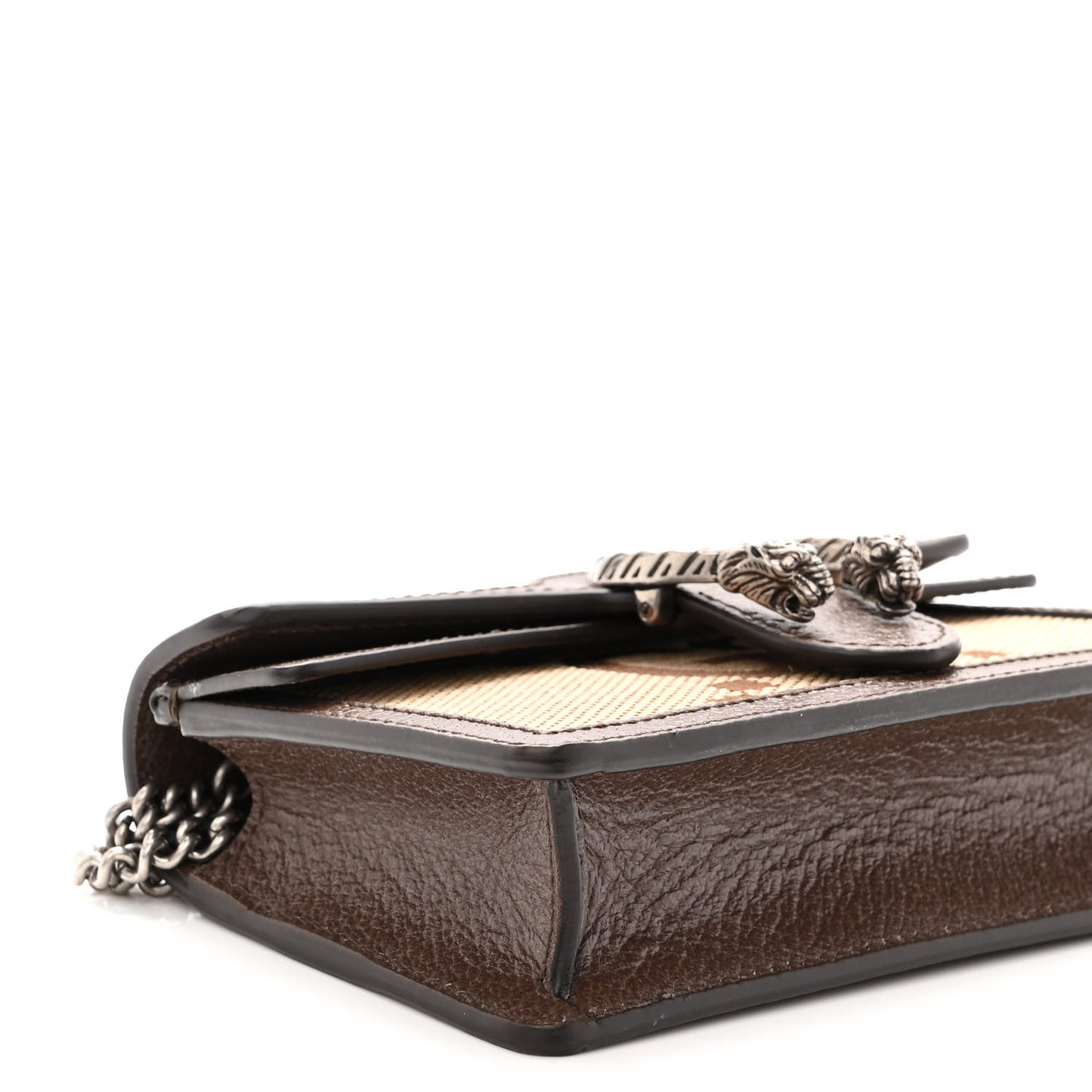 Monogram Jumbo GG Textured Dollar Calfskin Super Mini Dionysus Shoulder Bag Camel Ebony New Acero
