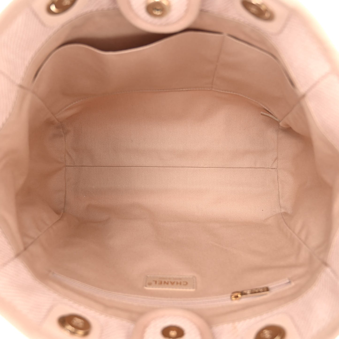Mixed Fibers Calfskin Small Deauville Tote Beige