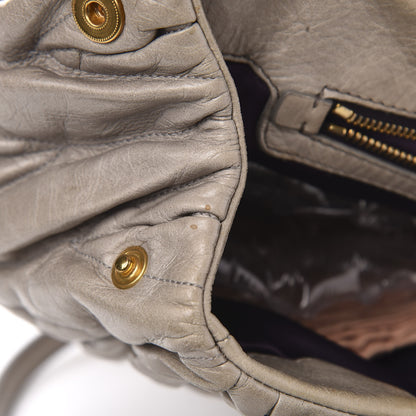 Miu Miu Nappa Matelasse Top Handle Satchel Fumo 10 of 14
