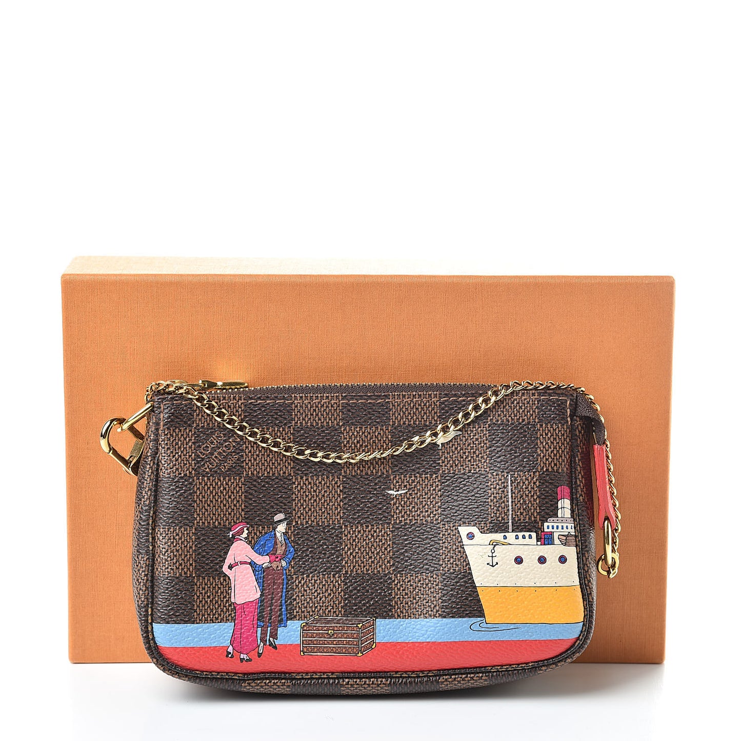Damier Ebene 2016 Christmas Animation Mini Pochette Accessories