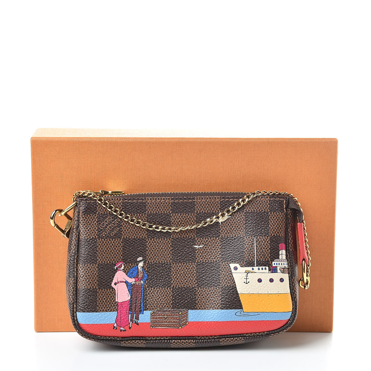 Louis Vuitton Damier Ebene 2016 Christmas Animation Mini Pochette Accessories 8 of 8