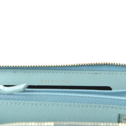 Chanel Caviar Quilted Medium Zip Around Wallet Light Blue 7 of 9