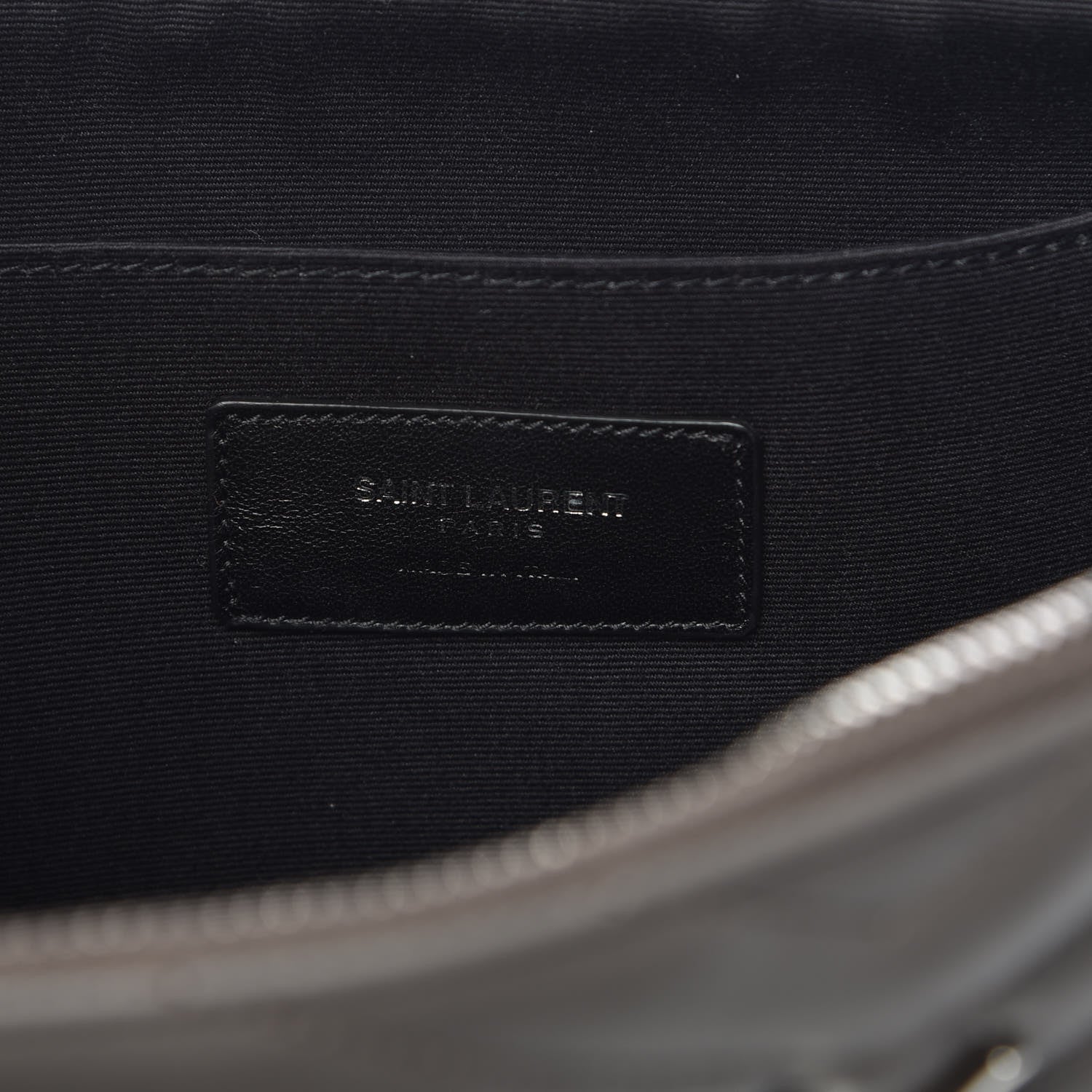 Saint Laurent Calfskin Matelasse Chevron Cassandre Monogram Document Holder Earth 6 of 10