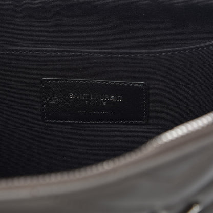 Saint Laurent Calfskin Matelasse Chevron Cassandre Monogram Document Holder Earth 6 of 10