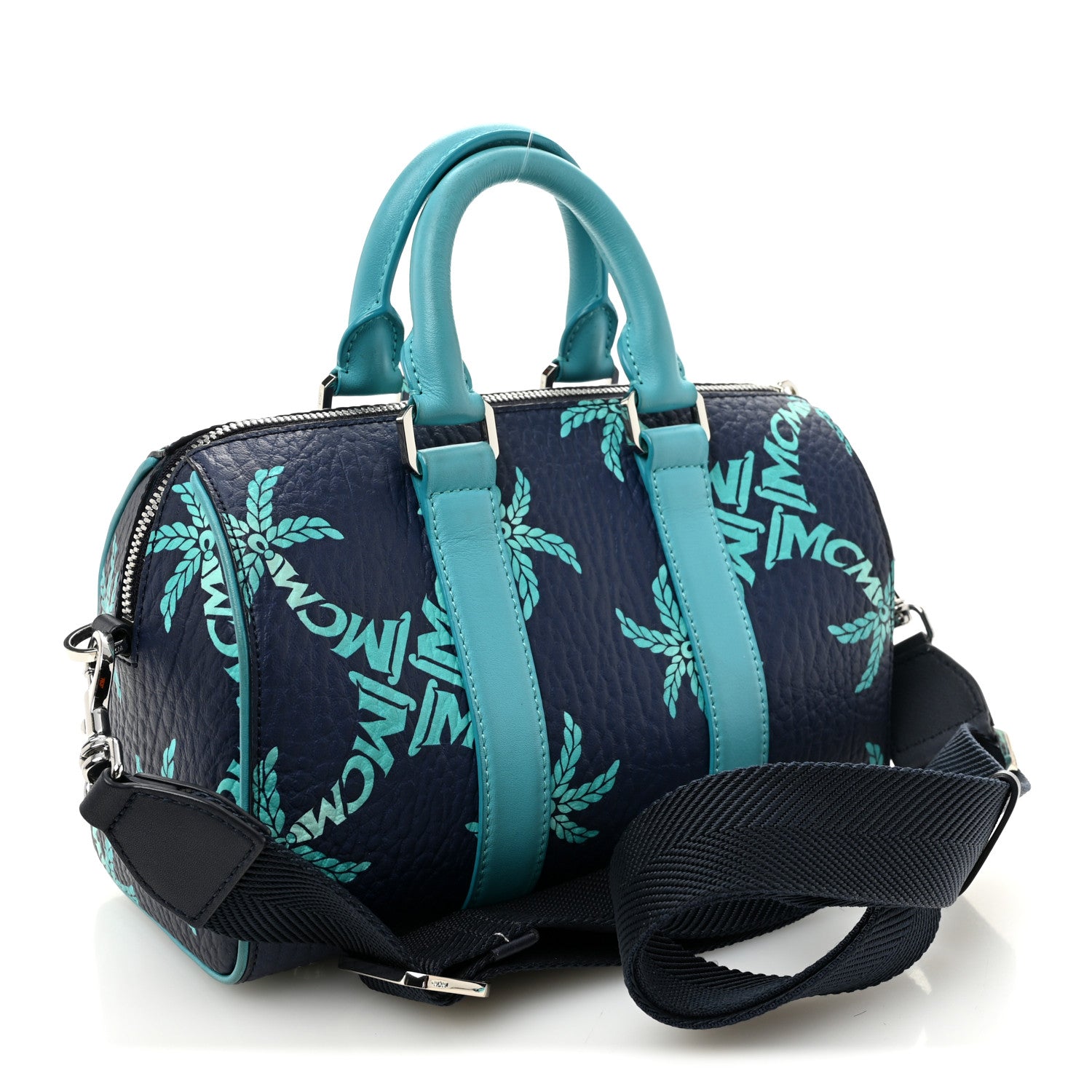 MCM Visetos Small Ella Palm Boston Bag Ceramic 3 of 10