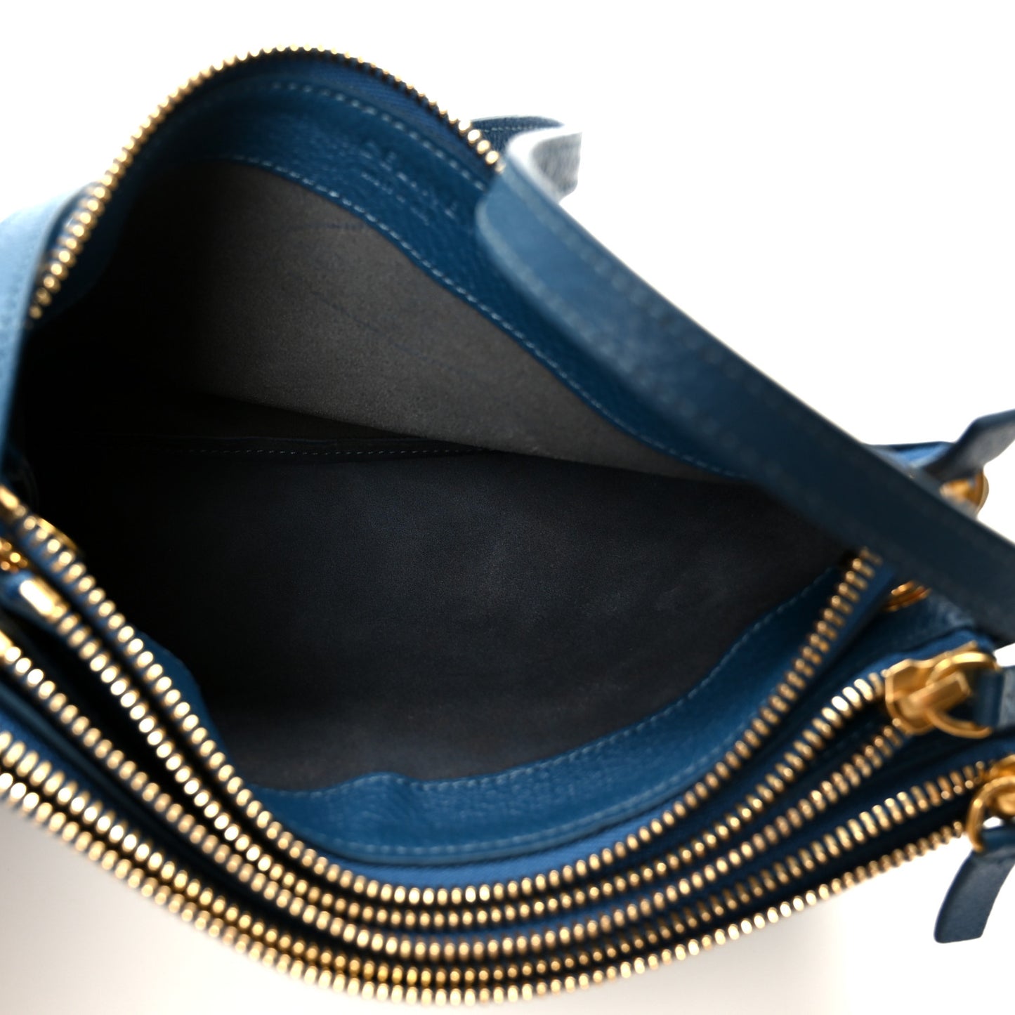 Goatskin Small Trio Crossbody Bag Blue
