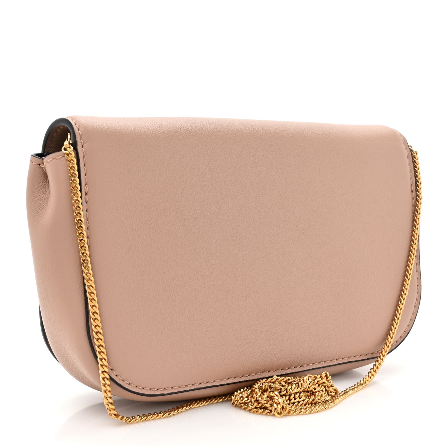 Calfskin Crystal Supervee Clutch Rose Cannelle