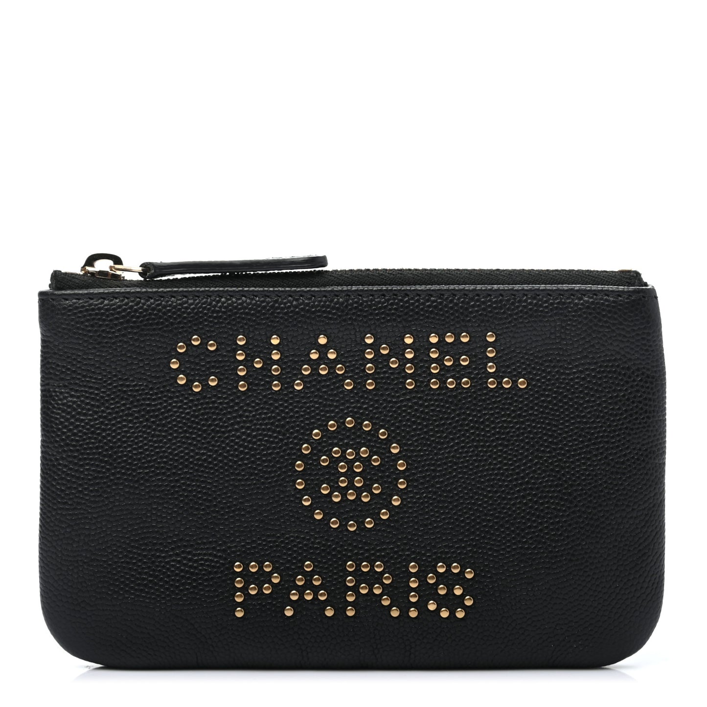 Caviar Studded Deauville Cosmetic Pouch Black