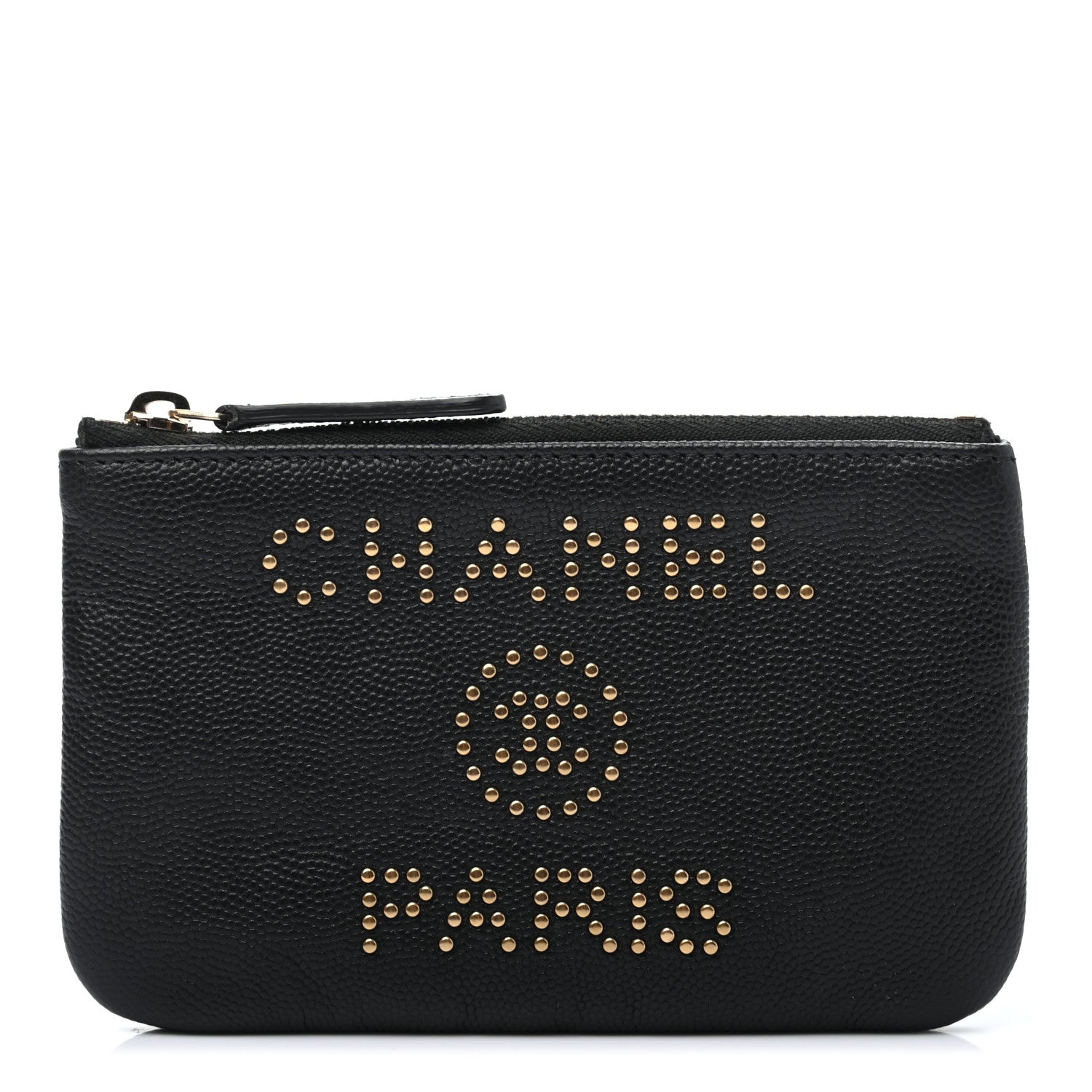 Chanel Caviar Studded Deauville Cosmetic Pouch Black 2 of 14