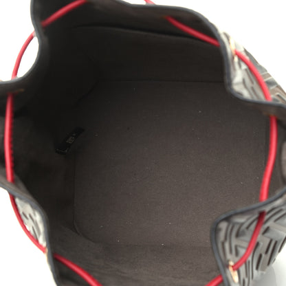 Fendi Vitello Grace F is Fendi Bi-Color FF 1974 Embossed Grande Mon Tresor Bucket Bag Maya Black Fragola 3 of 3