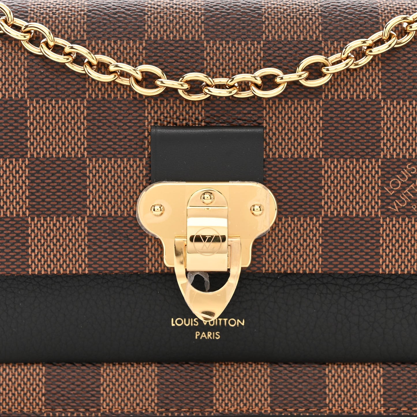 Damier Ebene Vavin Chain Wallet Black