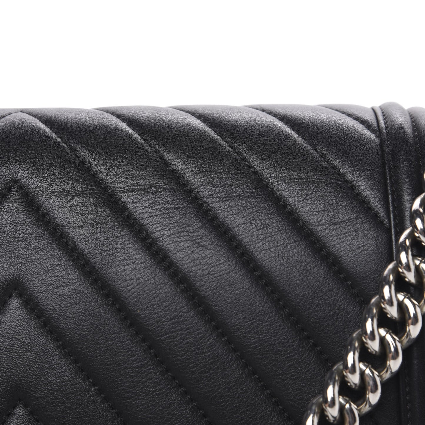 Calfskin Chevron Quilted New Medium Boy Flap Black