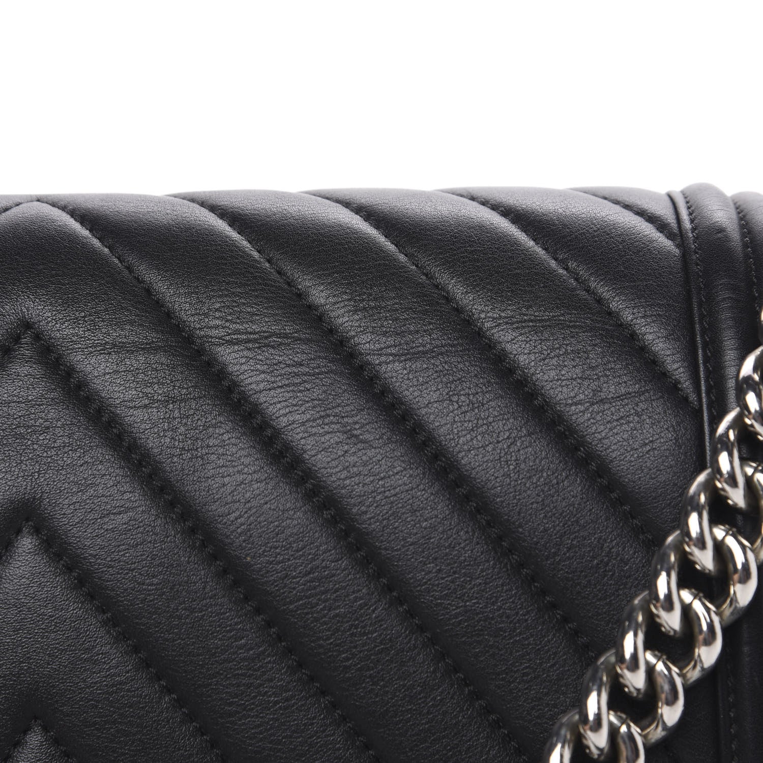 Chanel Calfskin Chevron Quilted New Medium Boy Flap Black 8 of 15