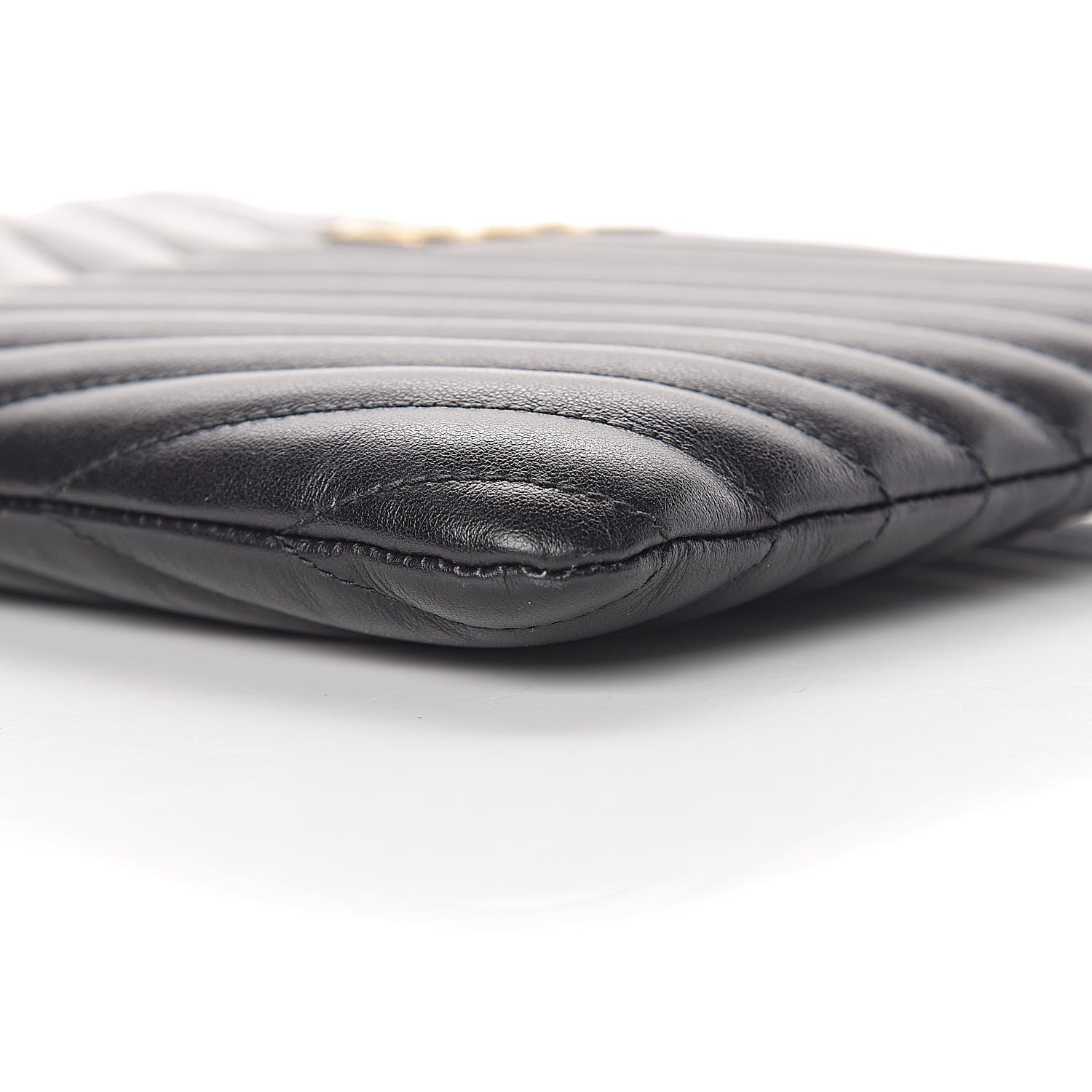 Saint Laurent Calfskin Matelasse Chevron Monogram A5 Wristlet Black 10 of 12
