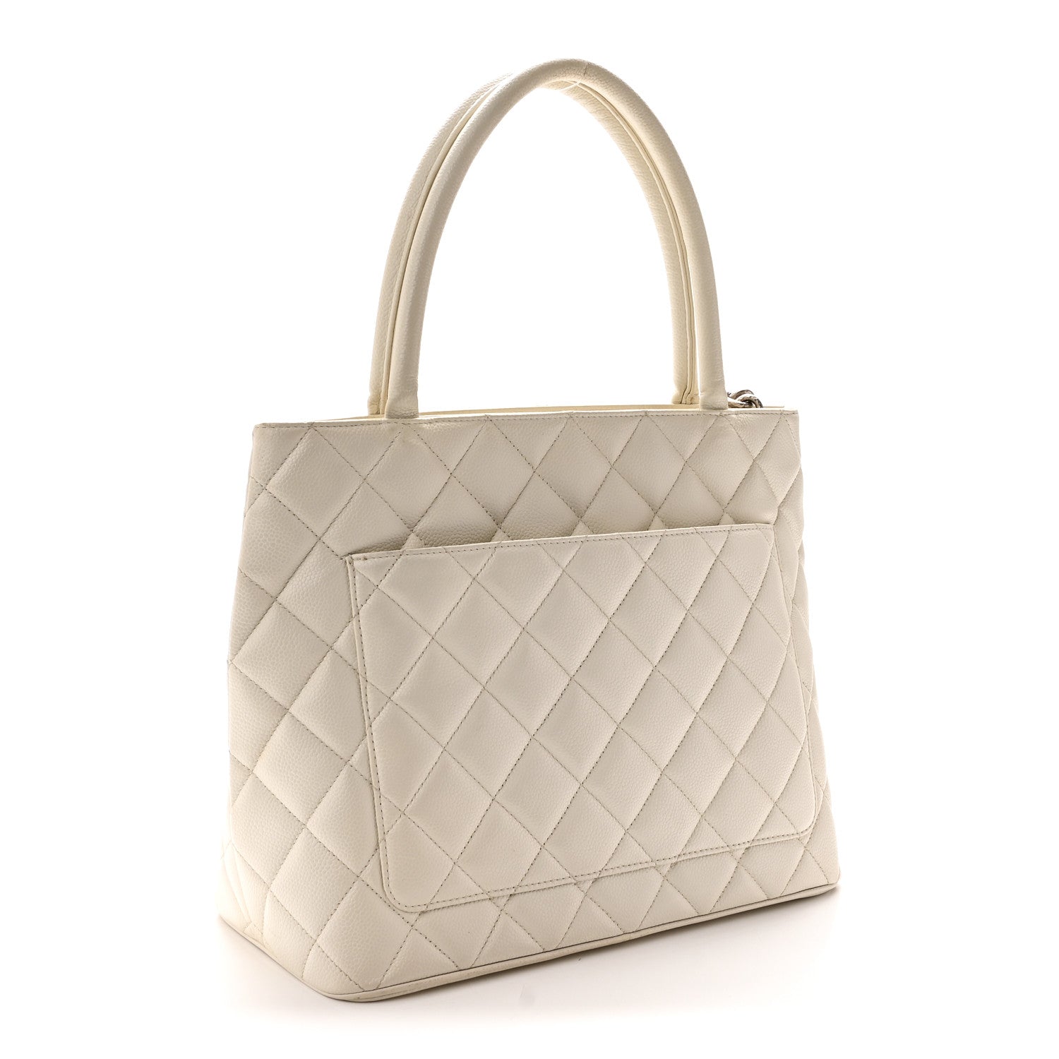 Chanel Caviar Quilted Medallion Tote White 3 of 10