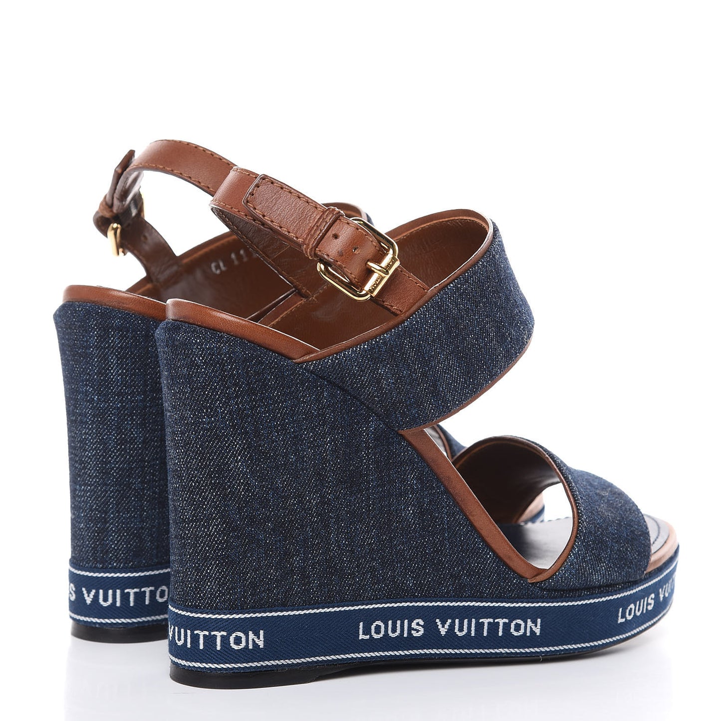 Denim Croisiere Wedge Sandals 39 Marine