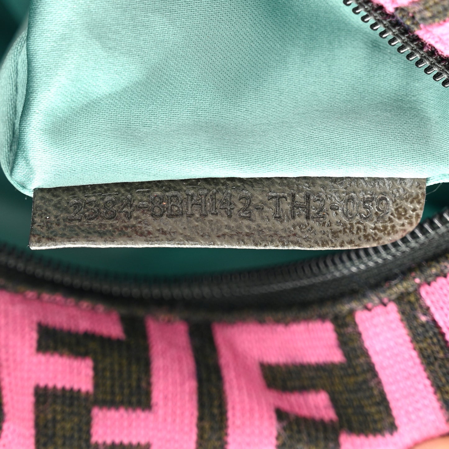 Zucca Cinghiale Medium Zip Code Shopping Tote Rosa Verde