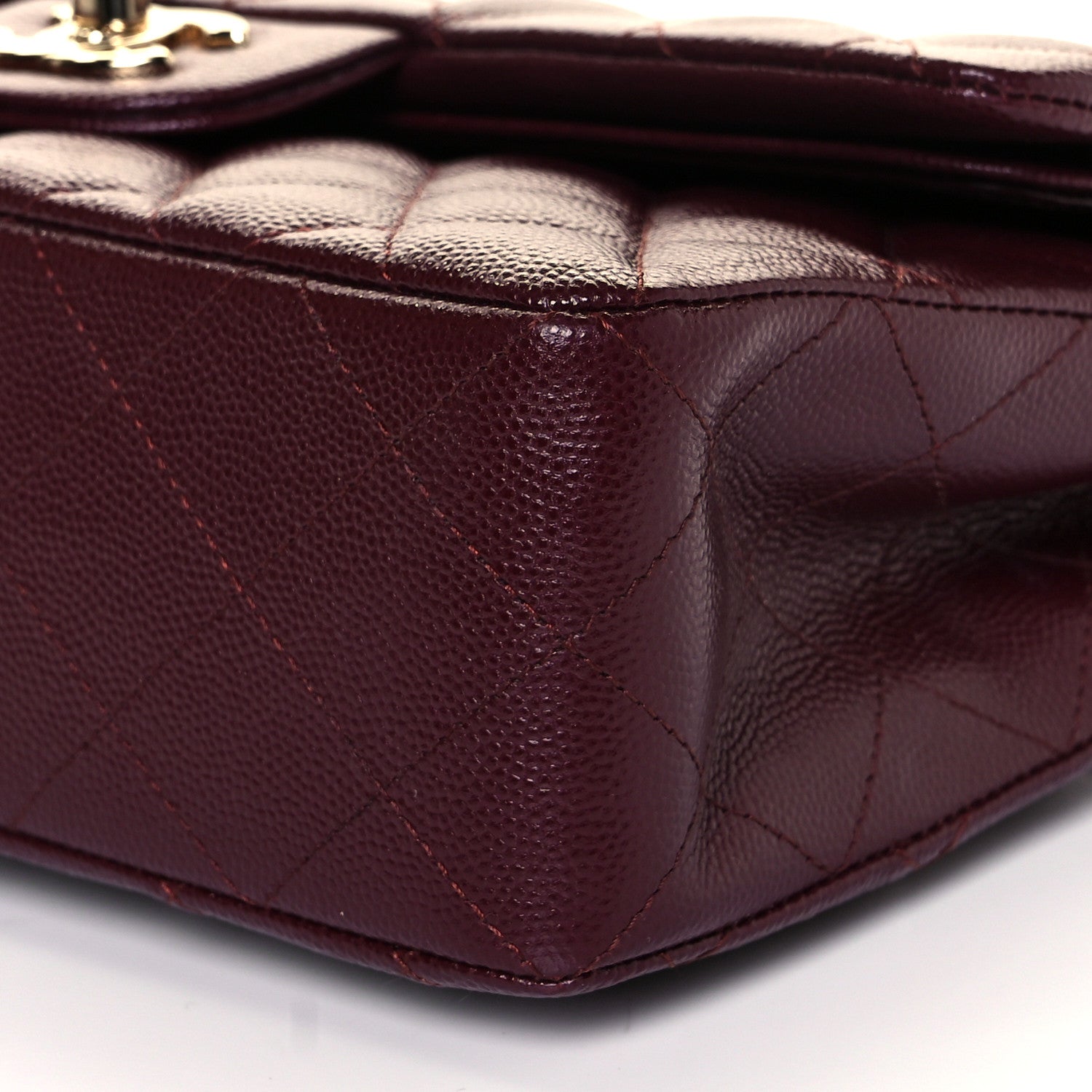 Chanel Caviar Quilted Small Double Flap Burgundy 9 of 10
