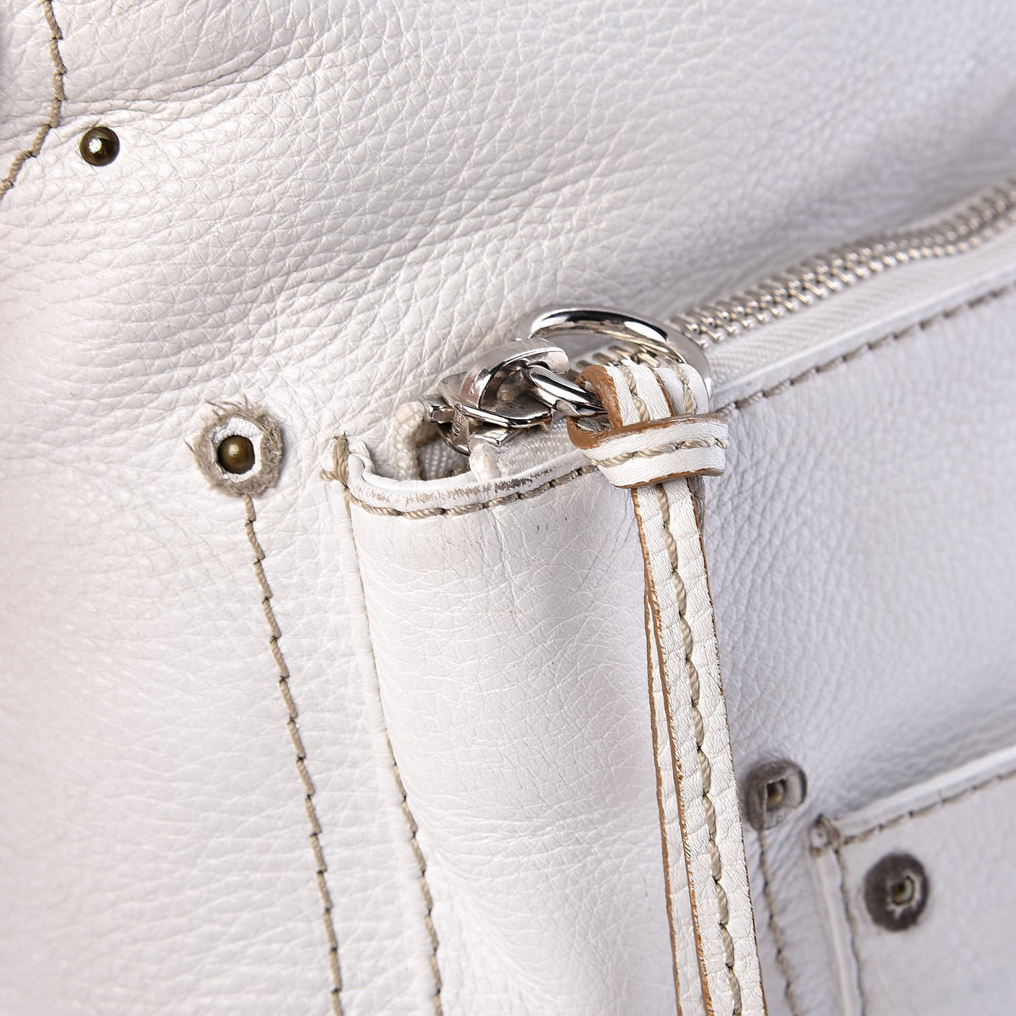 Calfskin Paddington Hobo White