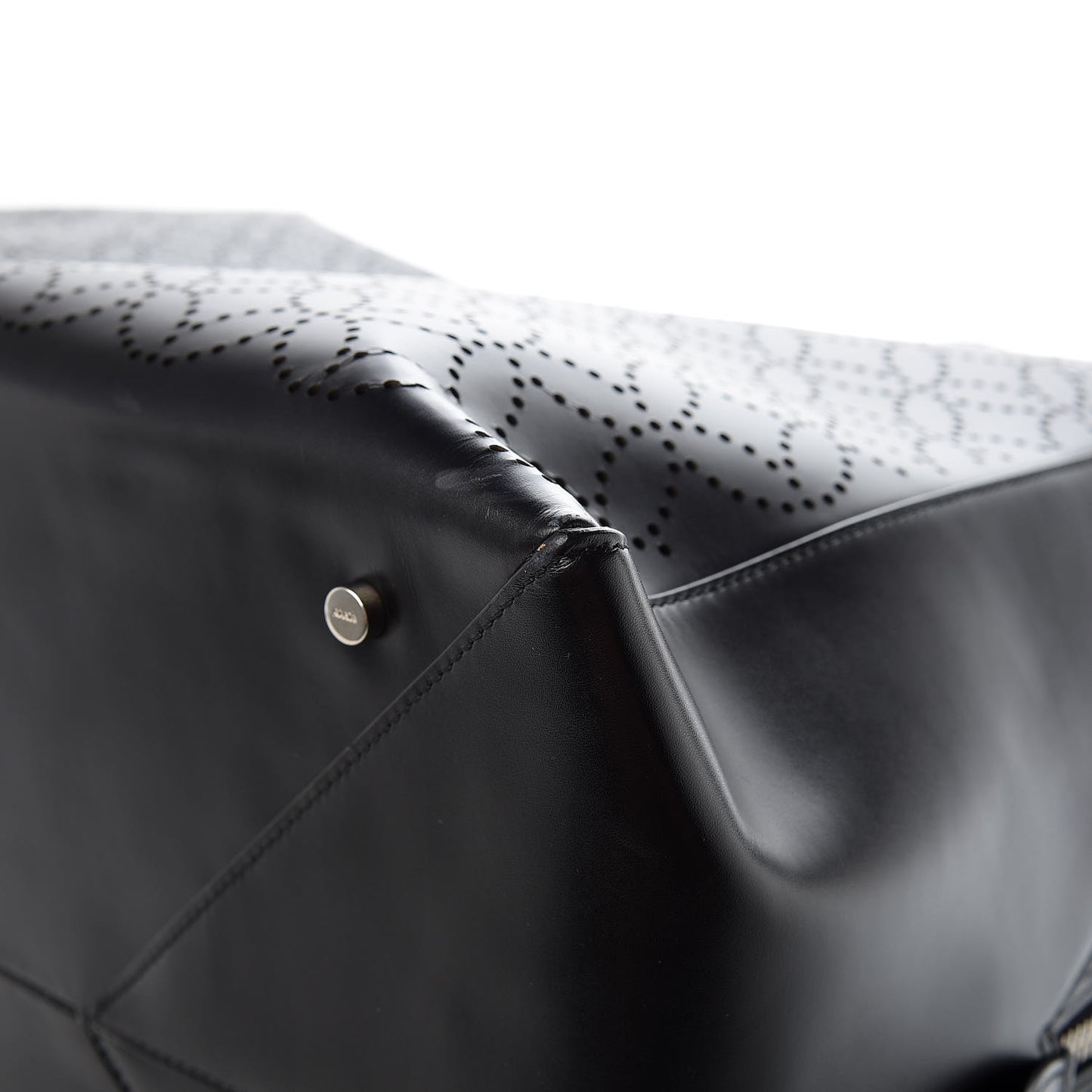 Calfskin Lux Laser Cut Weekender Black