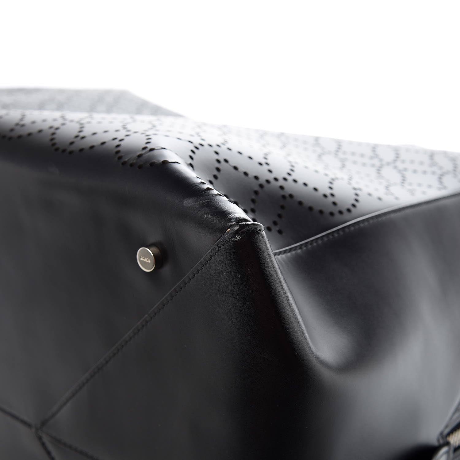 Alaia Calfskin Lux Laser Cut Weekender Black 7 of 10