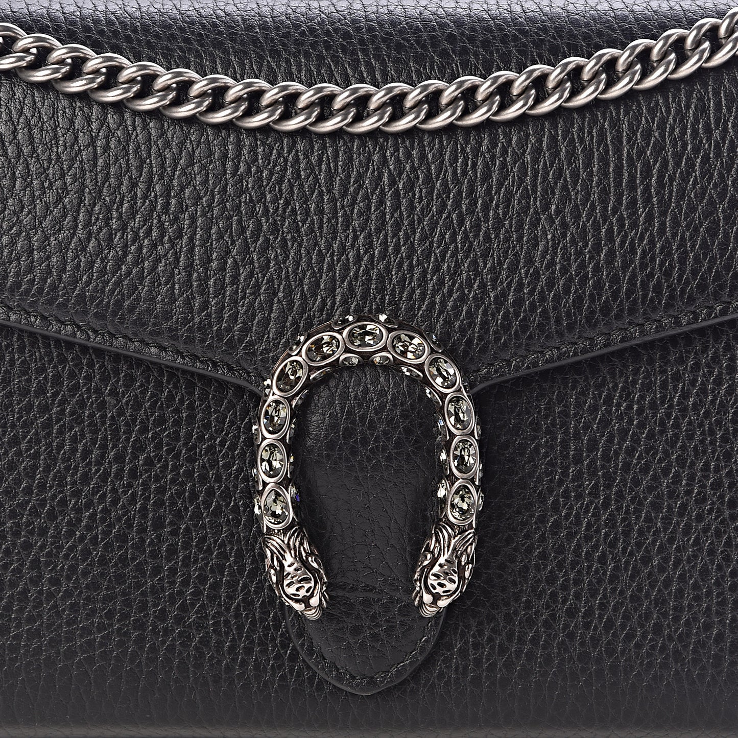 Calfskin Mini Dionysus Chain Wallet Black