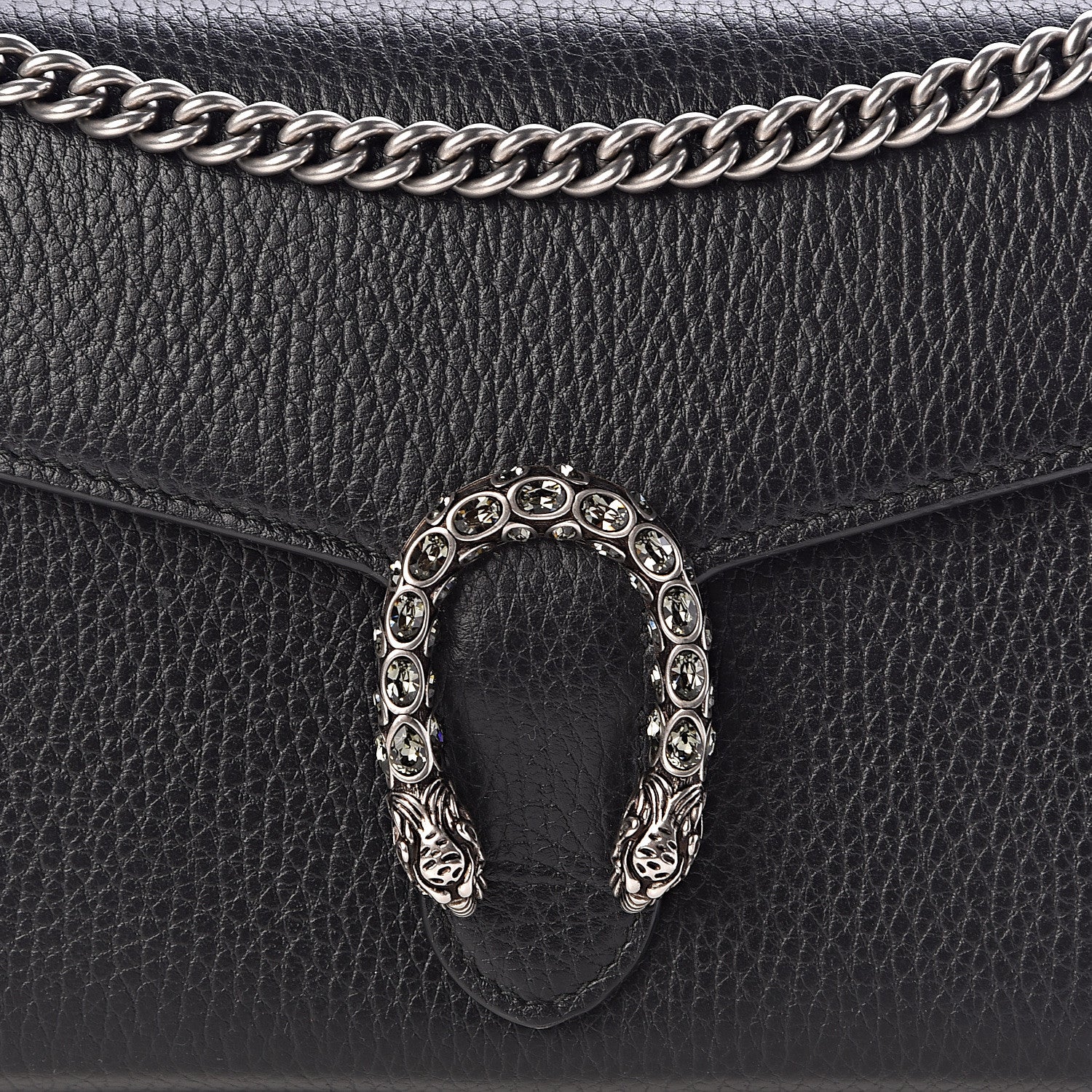Gucci Calfskin Mini Dionysus Chain Wallet Black 9 of 10