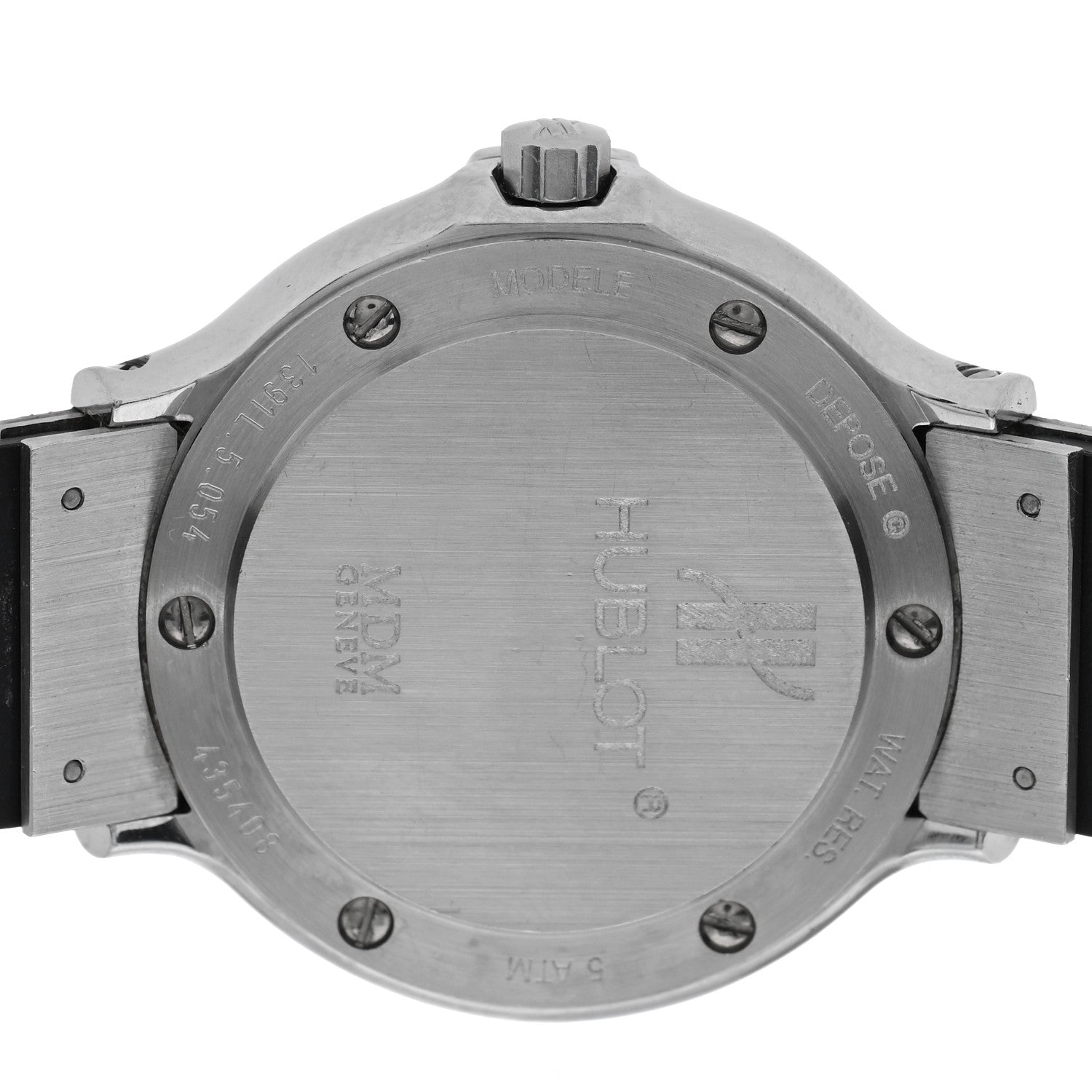 Hublot Stainless Steel Rubber Diamond Bezel 28mm Classic MDM Quartz Watch Silver 1391L.5.054 4 of 4