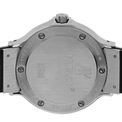 Hublot Stainless Steel Rubber Diamond Bezel 28mm Classic MDM Quartz Watch Silver 1391L.5.054 4 of 4
