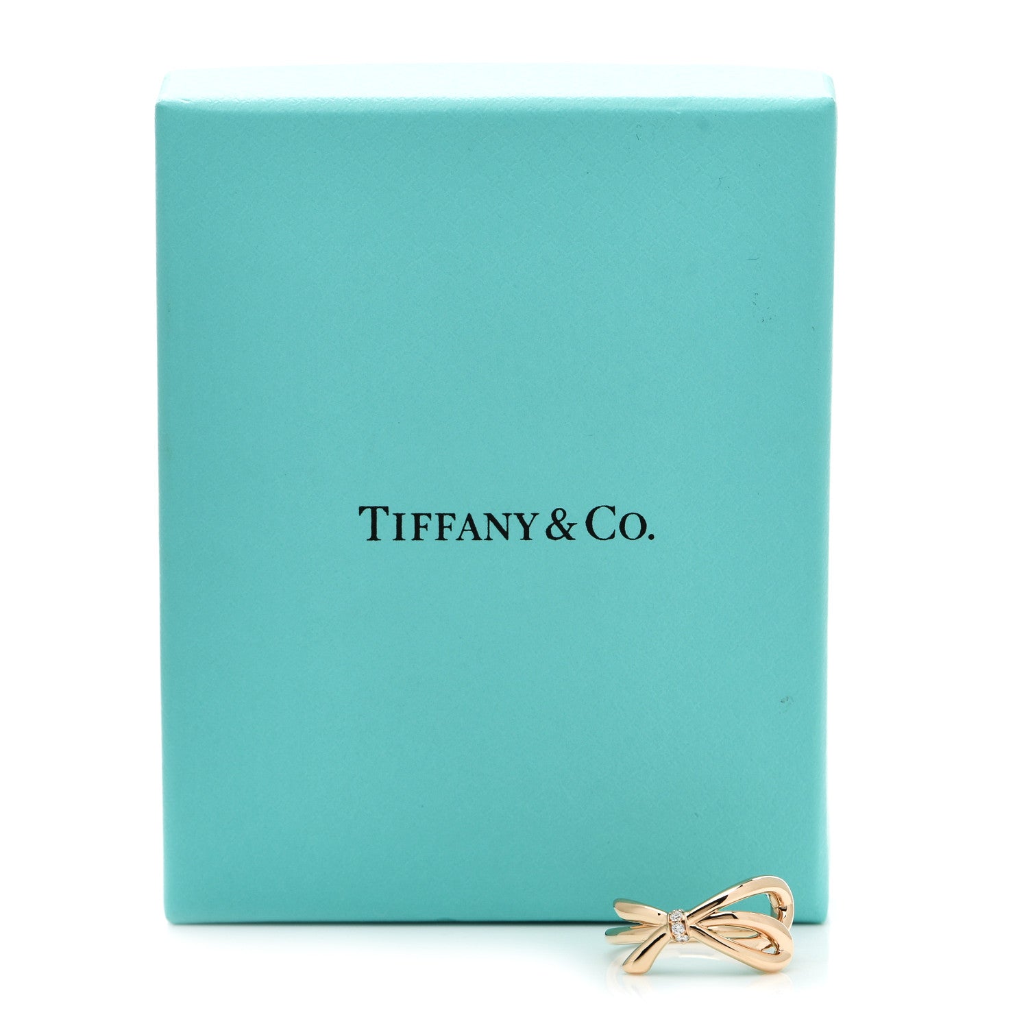 Tiffany 18K Rose Gold Diamond Bow Ring 53 6.5 5 of 5